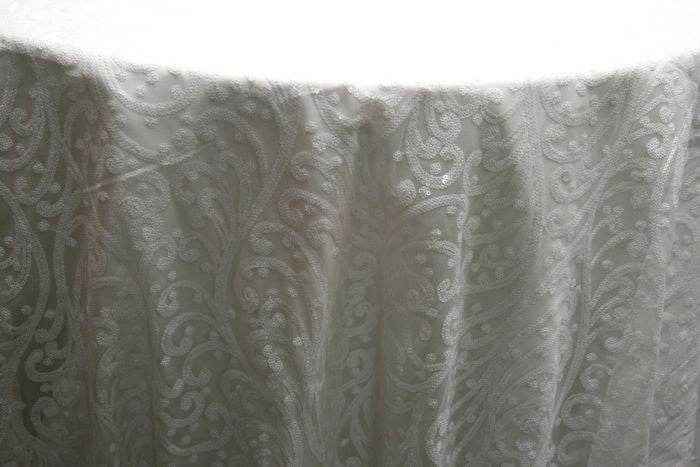 metallic ANDORRA Mesh Sequin Fabric by the Yard - 52 Inch Wide