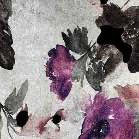 Plum ASTER Floral Digital Print Metallic - Custom Tablecloths