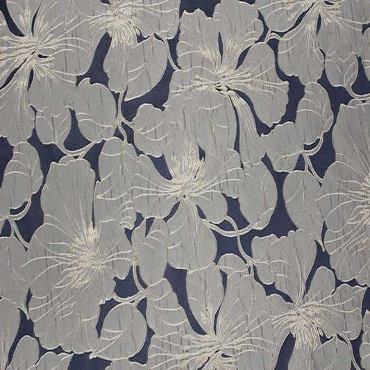 Navy Cambridge Floral Jacquard - Custom Tablecloths