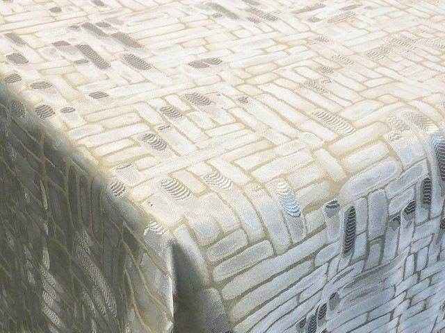 Ivory Catch Jacquard Fabric by the Yard - 110 Inch Wide