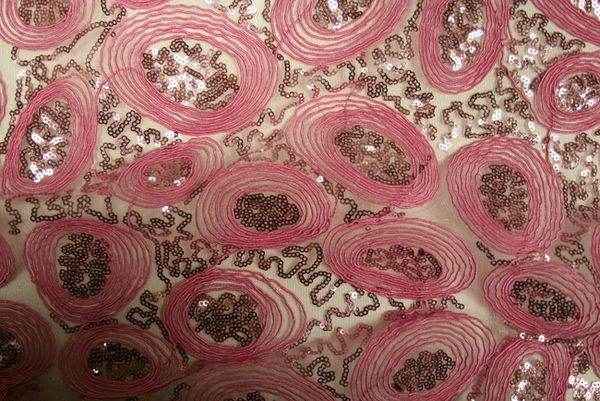 pink CHARMING Embroidered Sheer Fabric by the Yard - 54 Inch Wide