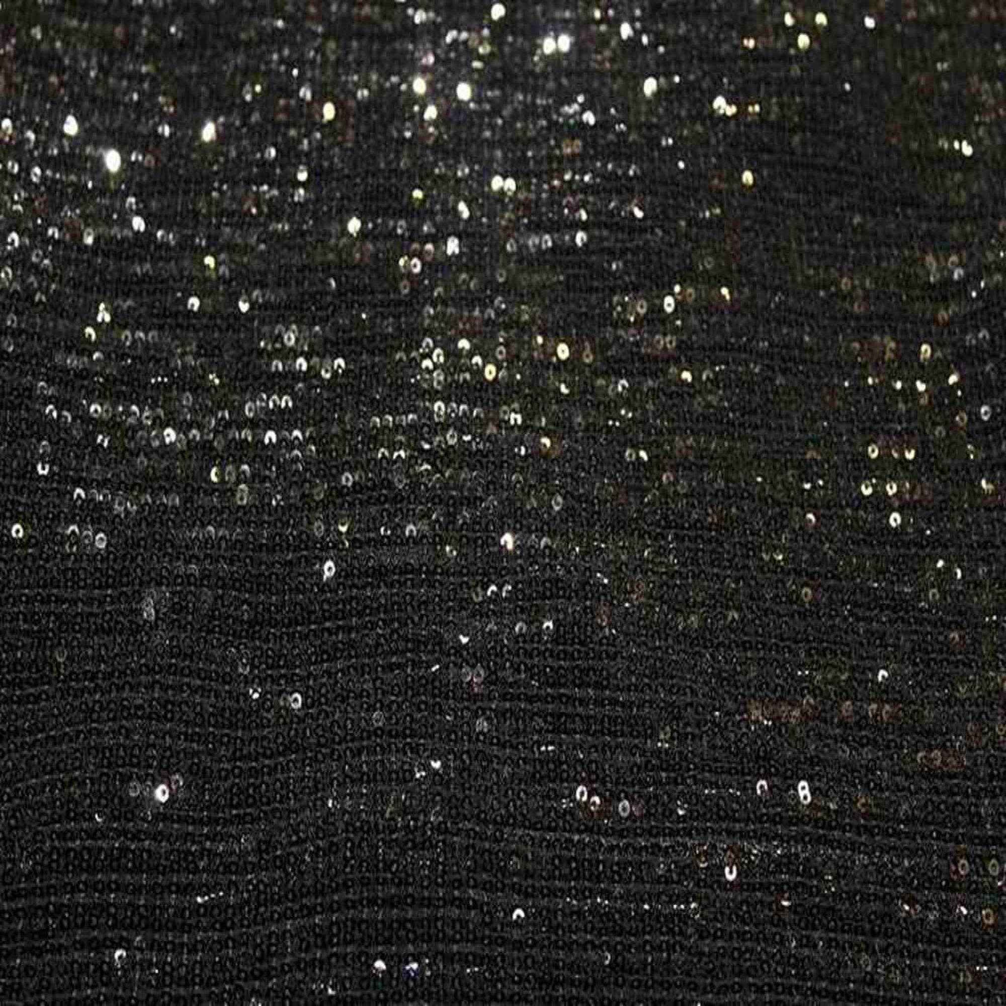 Black COCKTAIL Sequin Fabric on Mesh Material Fabric by the Yard - 52 Inch Wide