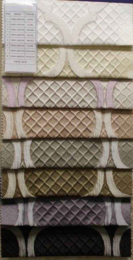 chocolate TIMES AROUND Jacquard Fabric by the Yard - 55 Inch Wide