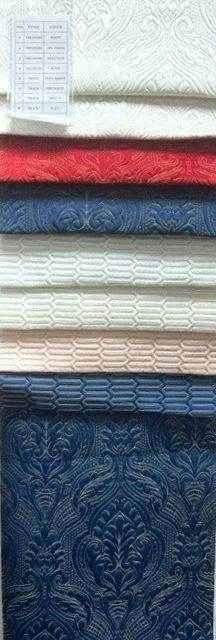 Navy Track Jacquard Fabric by the Yard - 115 Inch Wide