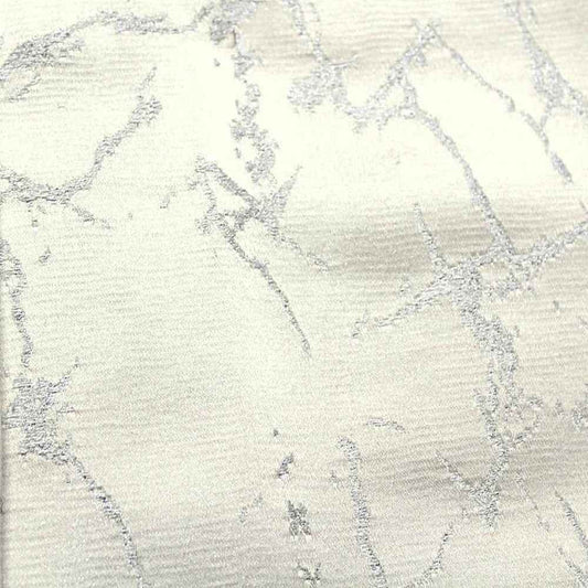 Calcutta Metallic Jacquard Embroidery Fabric, 58" in width, | Home Decor - Ivory-