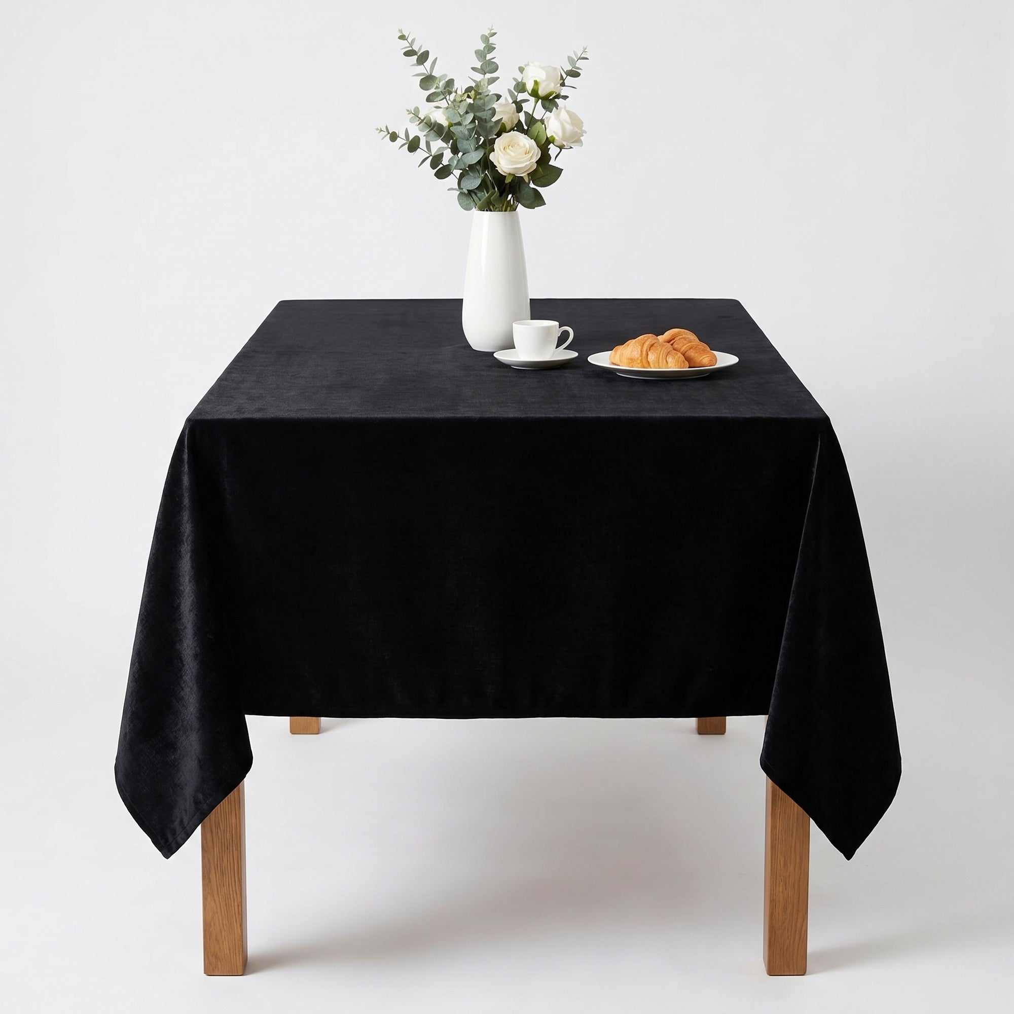 Chenille Black Tablecloth