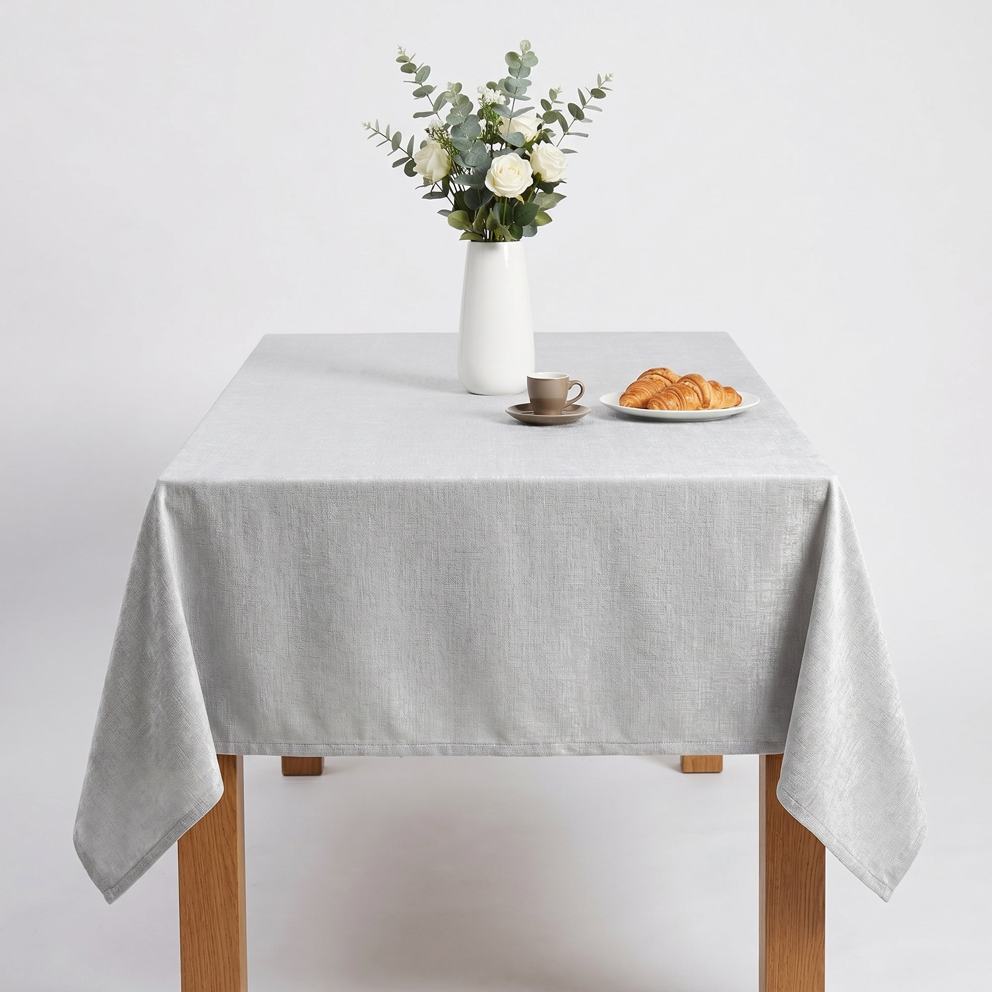 Chenille White Tablecloth