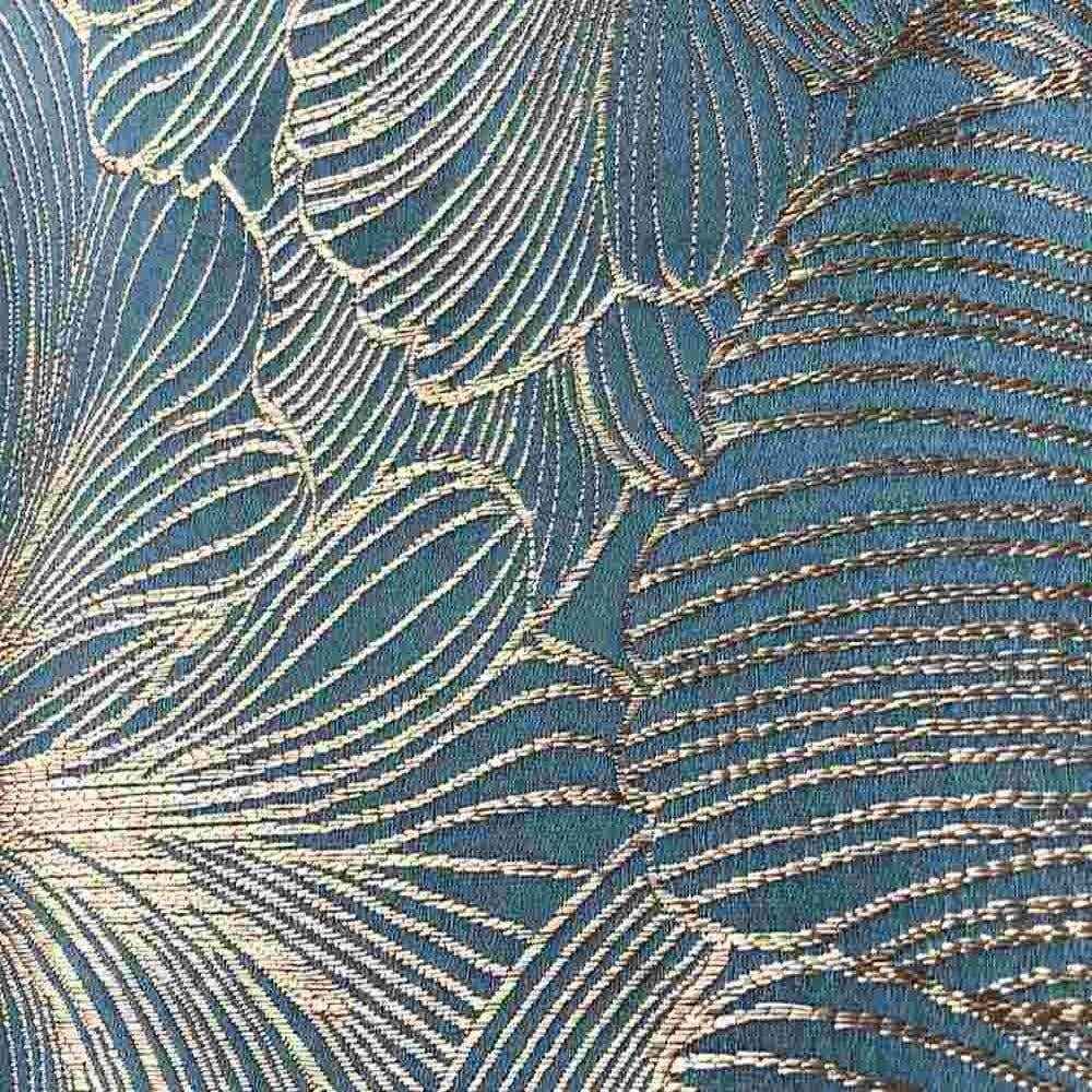 Blue Delhi Metallic Flower Jacquard Fabric - 120 Inch. in Width Fabric by the Yard - 120 Inch Wide