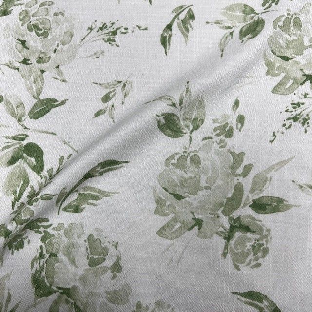 Celadon Dover Floral Digital Print Fabric - Custom Tablecloths