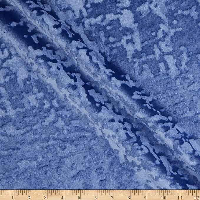French Blue Abstract Crushed Velvet - Custom Tablecloths