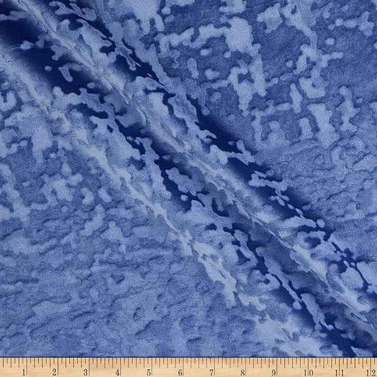 French Blue Abstract Crushed Velvet - Custom Tablecloths