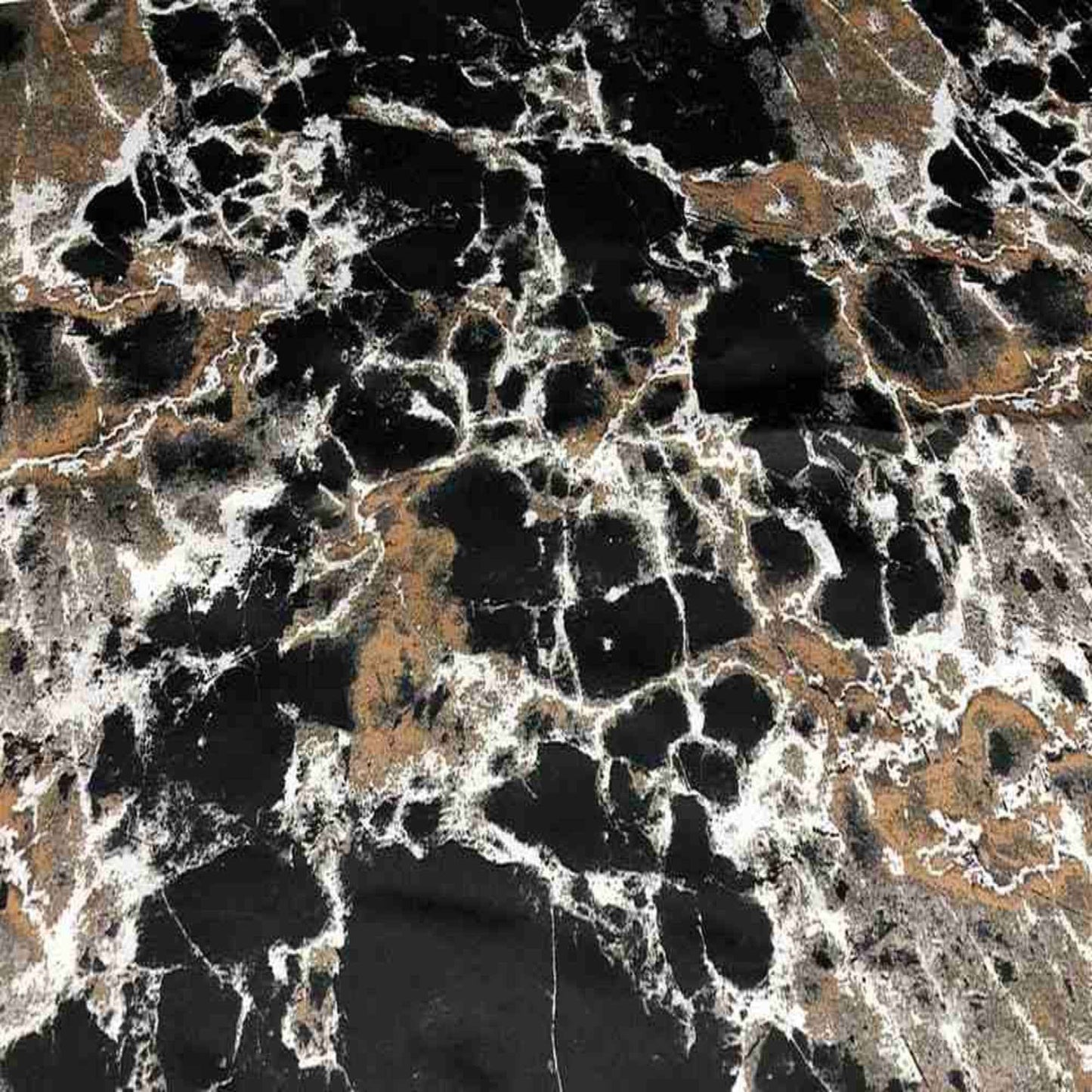 GRANITE - Digital Print Satin - Tablecloth - Black-Gold