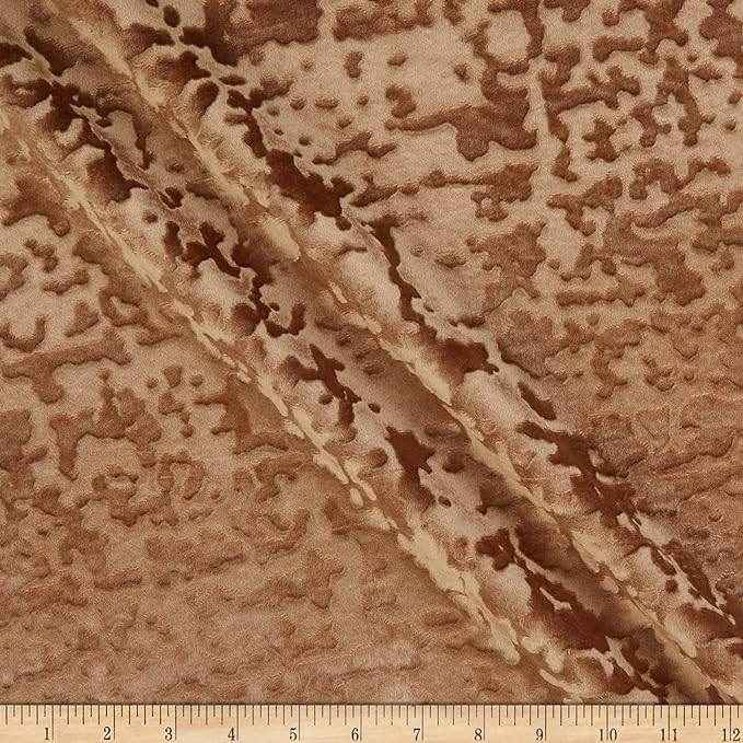 Gold Abstract Crushed Velvet Fabric by the Yard - 118 Inch Wide
