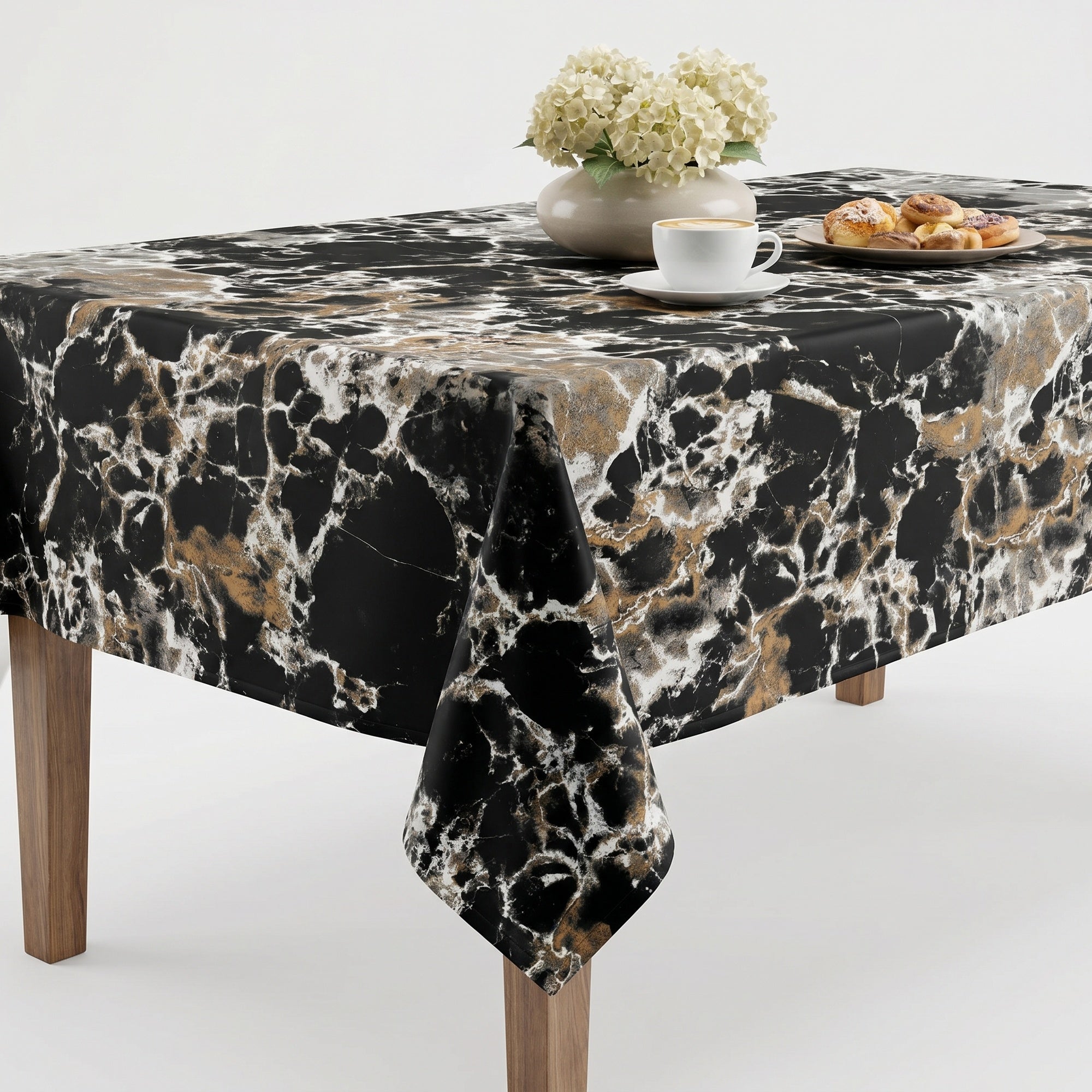 Granite Black Gold Tablecloth