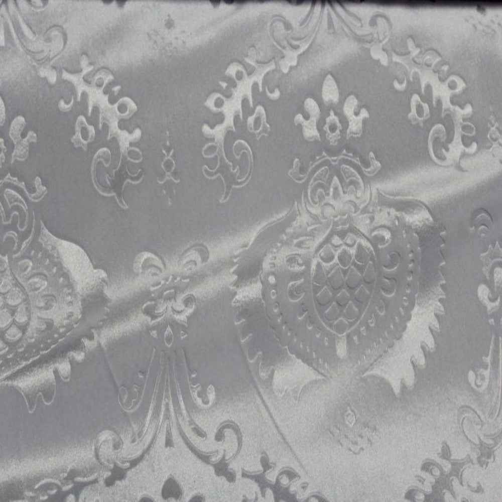 White Brocade Damask Velvet - Custom Tablecloths