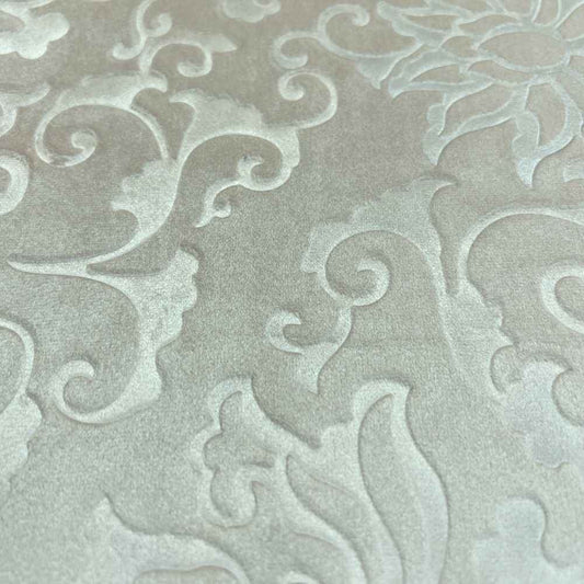 Ivory Vails Brocade Velvet - Custom Tablecloths
