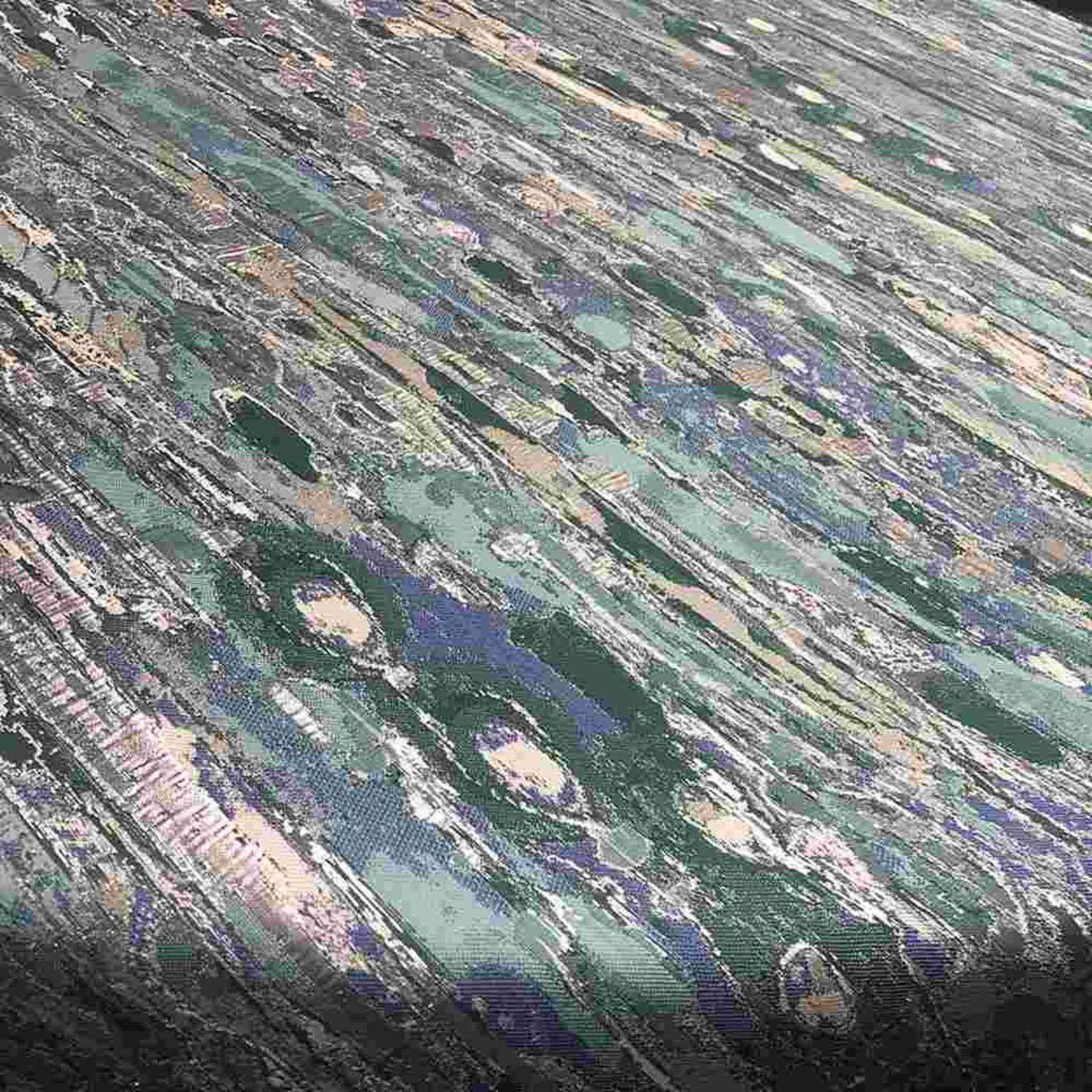 Aqua LYNN Jacquard Print Metallic Fabric by the Yard - 118 Inch Wide