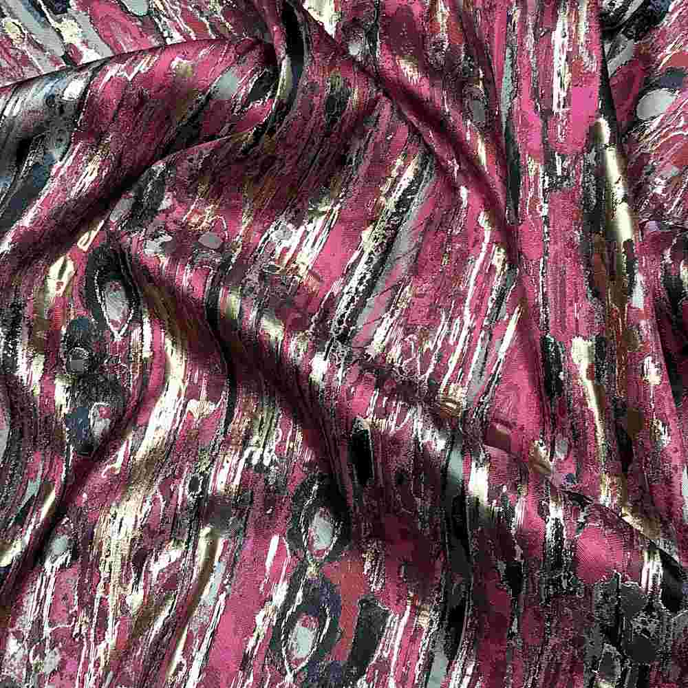 Fuchsia LYNN Jacquard Print Metallic - Custom Tablecloths