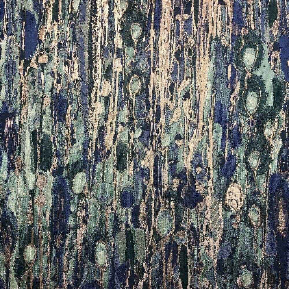 Green LYNN Jacquard Print Metallic Fabric by the Yard - 118 Inch Wide