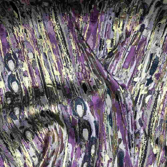 Plum LYNN Jacquard Print Metallic - Custom Tablecloths