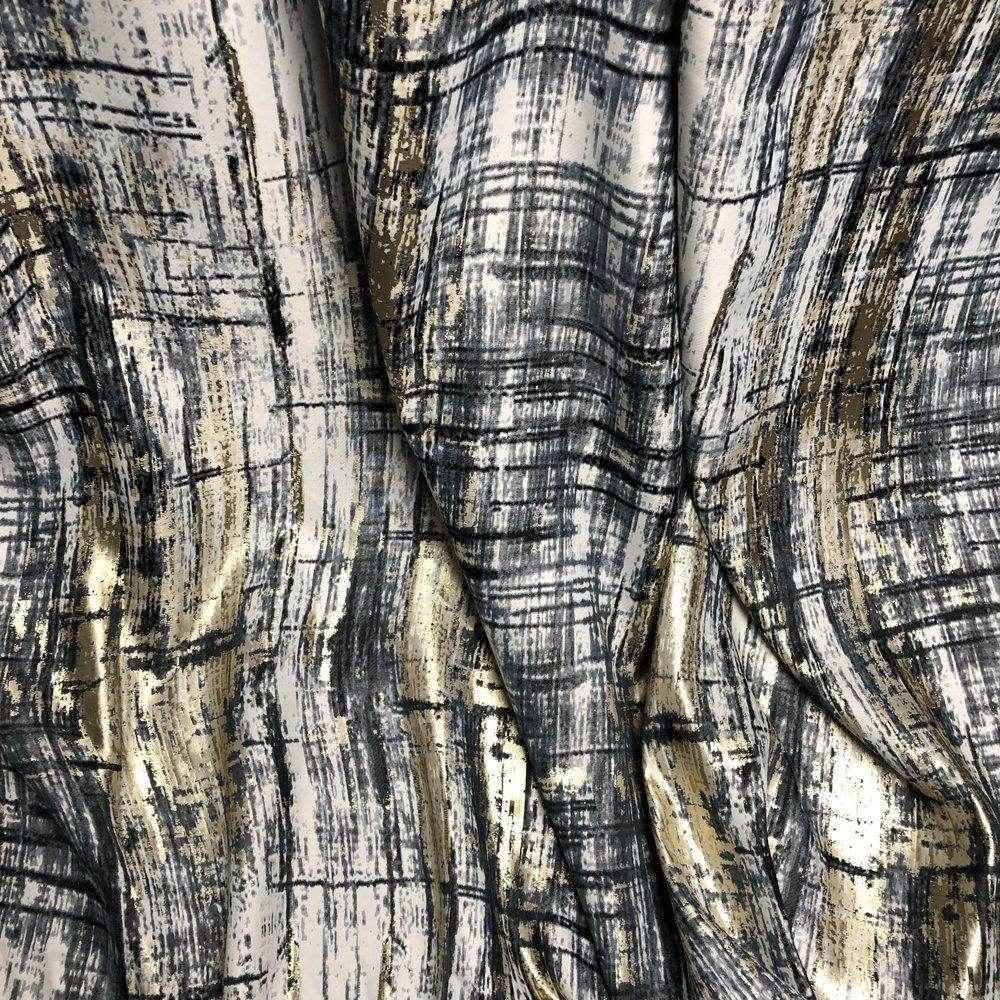 Ebony LYNSFIELD Jacquard Print Metallic Fabric by the Yard - 118 Inch Wide