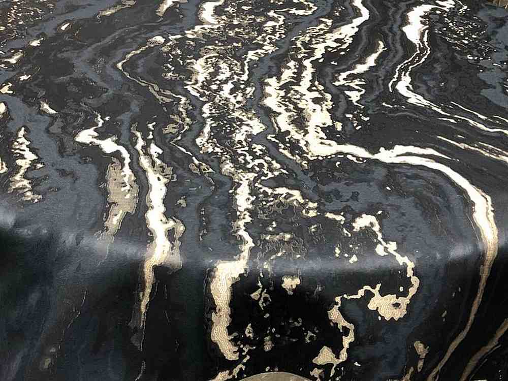 Gold Mahwah Metallic Marbleized - Custom Tablecloths