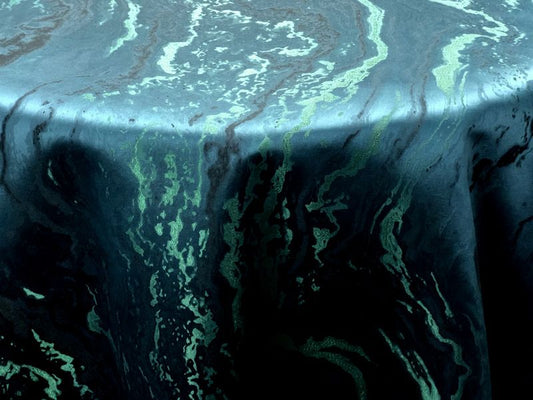 Navy Mahwah Metallic Marbleized - Custom Tablecloths