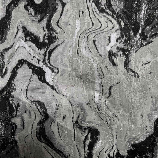 Onyx MILANO Jacquard Print Metallic Marbleized - Custom Tablecloths