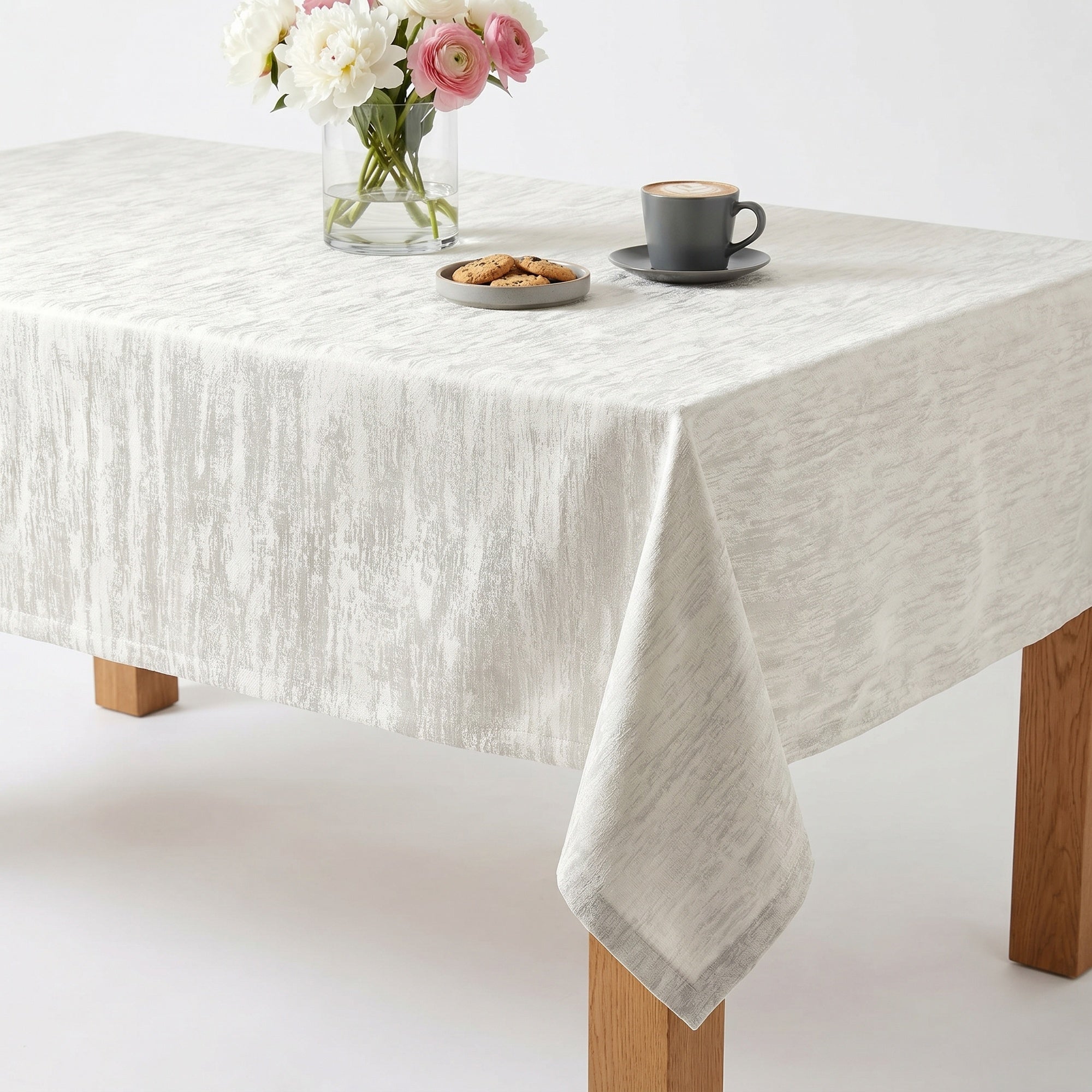 Misty White Tablecloth
