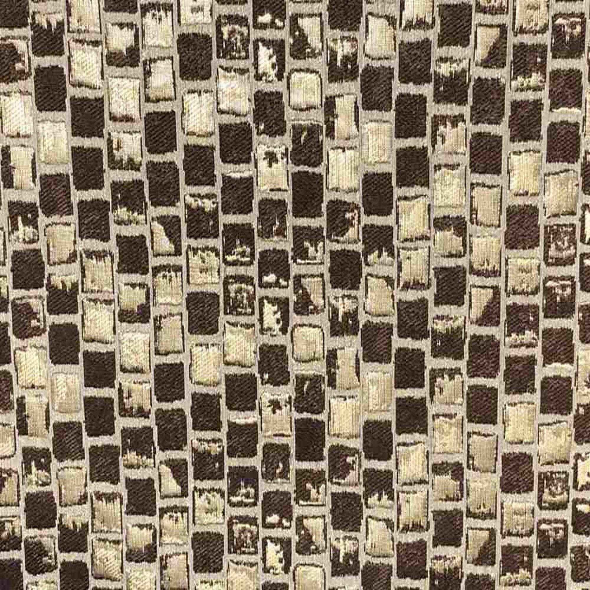 Brick PATIO Jacquard Print Metallic Fabric by the Yard - 118 Inch Wide