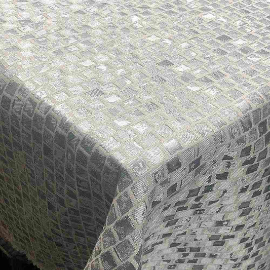 Silver PATIO Jacquard Print Metallic - Custom Tablecloths