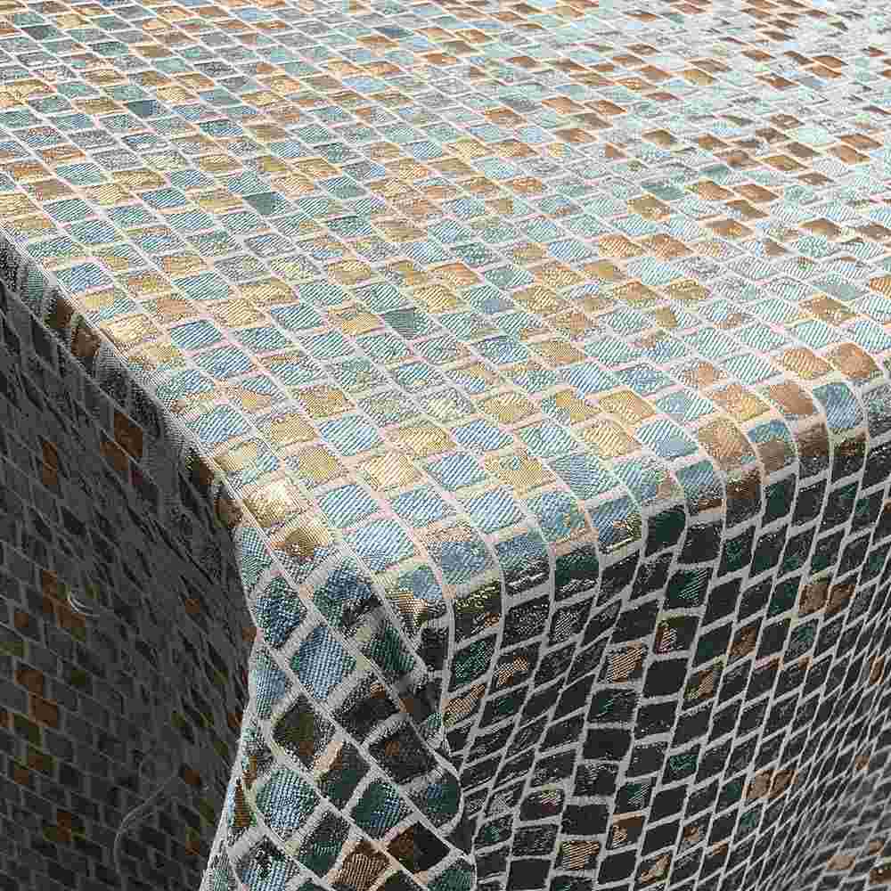 Sky Blue PATIO Jacquard Print Metallic - Custom Tablecloths