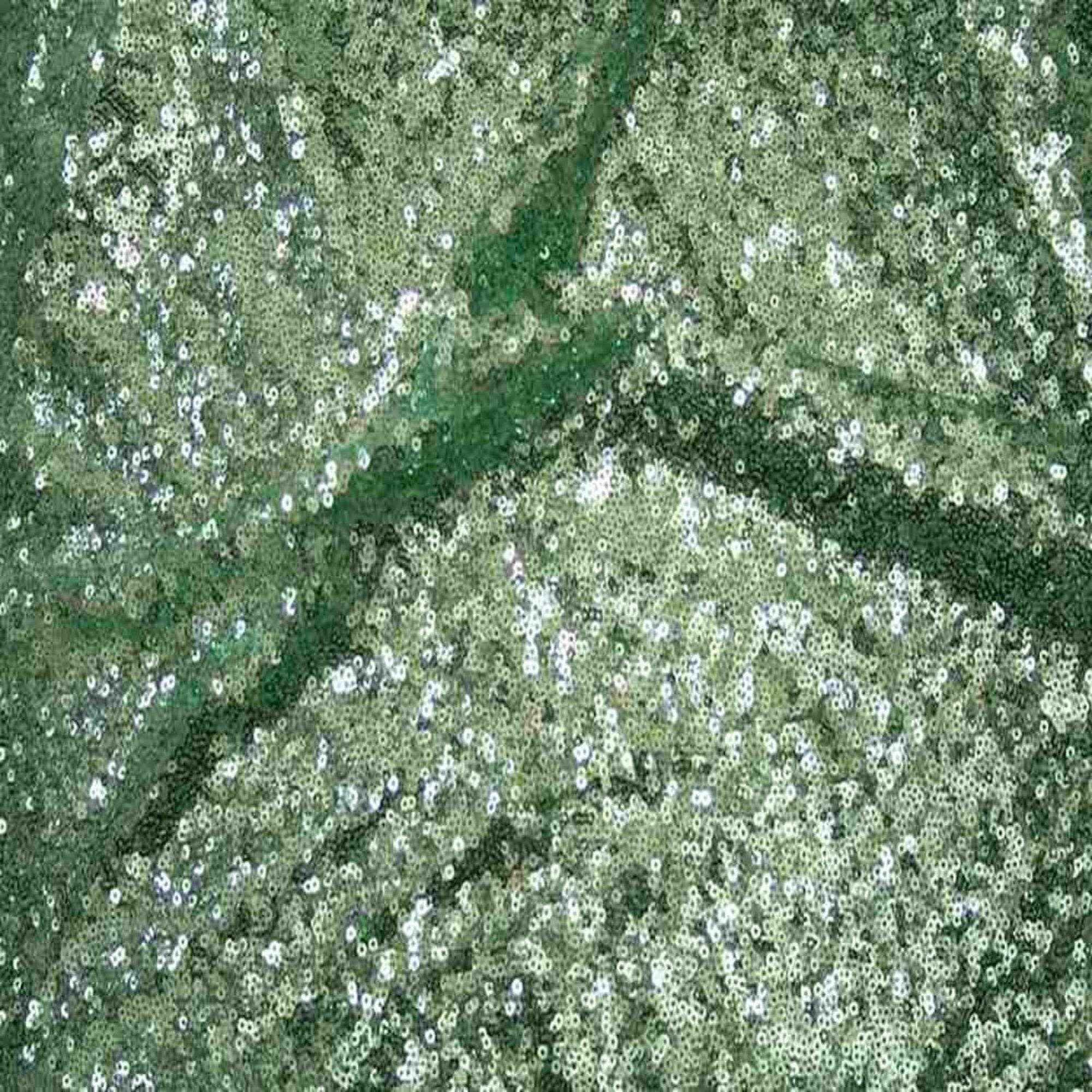 Mint QUINCY Sequin Fabric on Mesh Material Fabric by the Yard - 52 Inch Wide