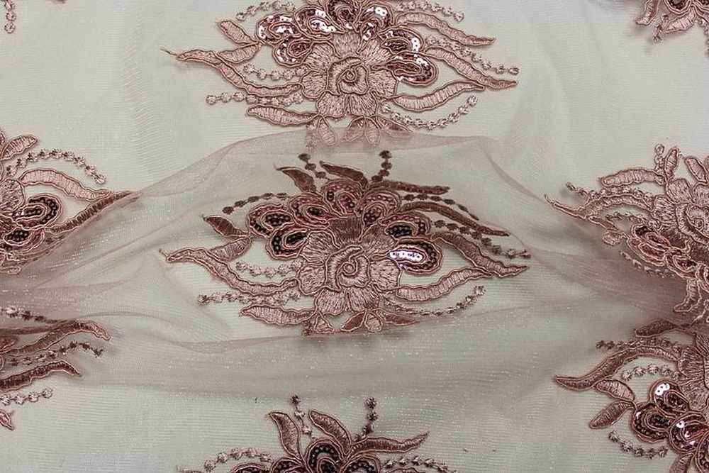 blush ROUNDAROSE Lace Fabric by the Yard - 54 Inch Wide