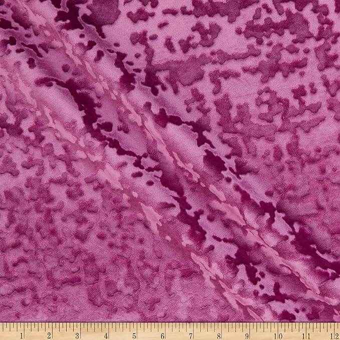 Rose Abstract Crushed Velvet Fabric by the Yard - 118 Inch Wide