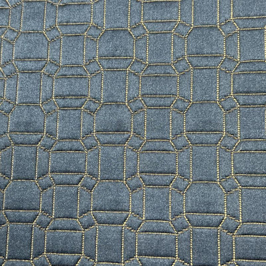 Navy Square Jacquard, Quilted Look - Custom Tablecloths