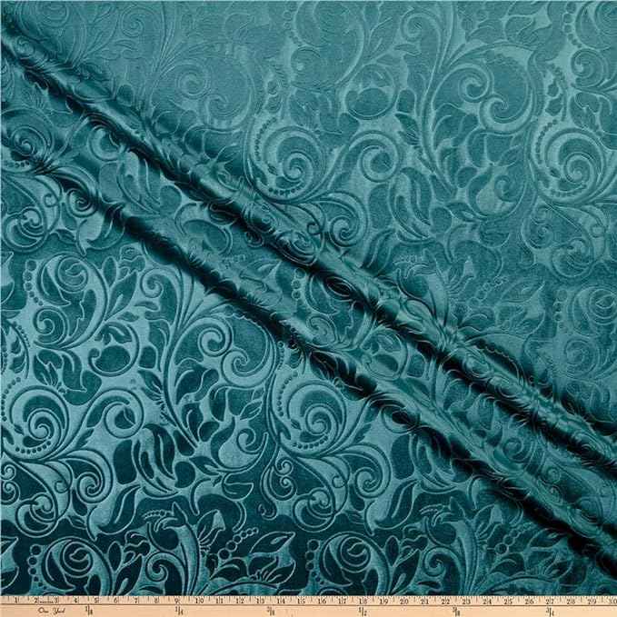 Seafoam Brocade Scroll Velvet - Custom Tablecloths