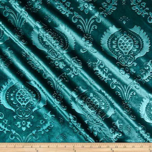 Seafoam Brocade Damask Velvet - Custom Tablecloths