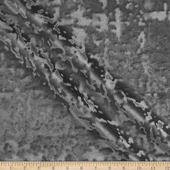 Silver Abstract Crushed Velvet Fabric by the Yard - 118 Inch Wide
