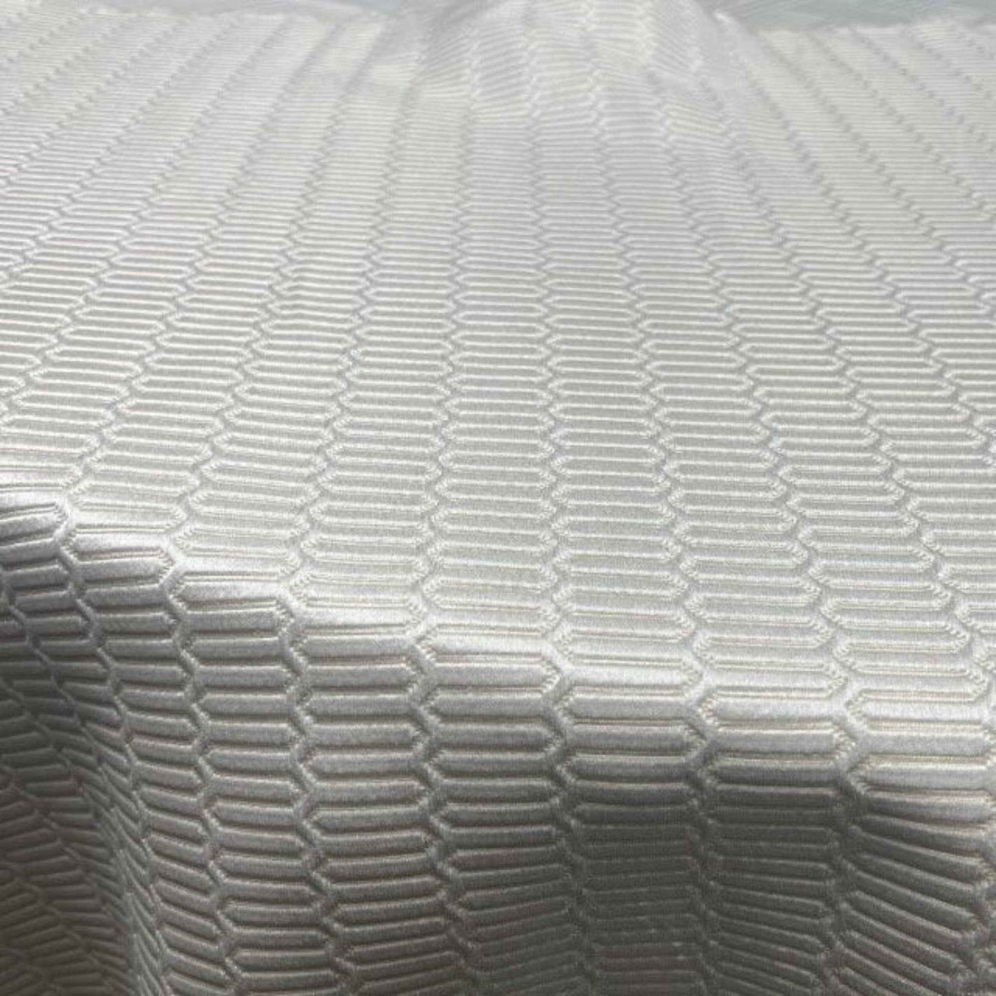 Off White Track Jacquard, Quilted Look - Custom Tablecloths