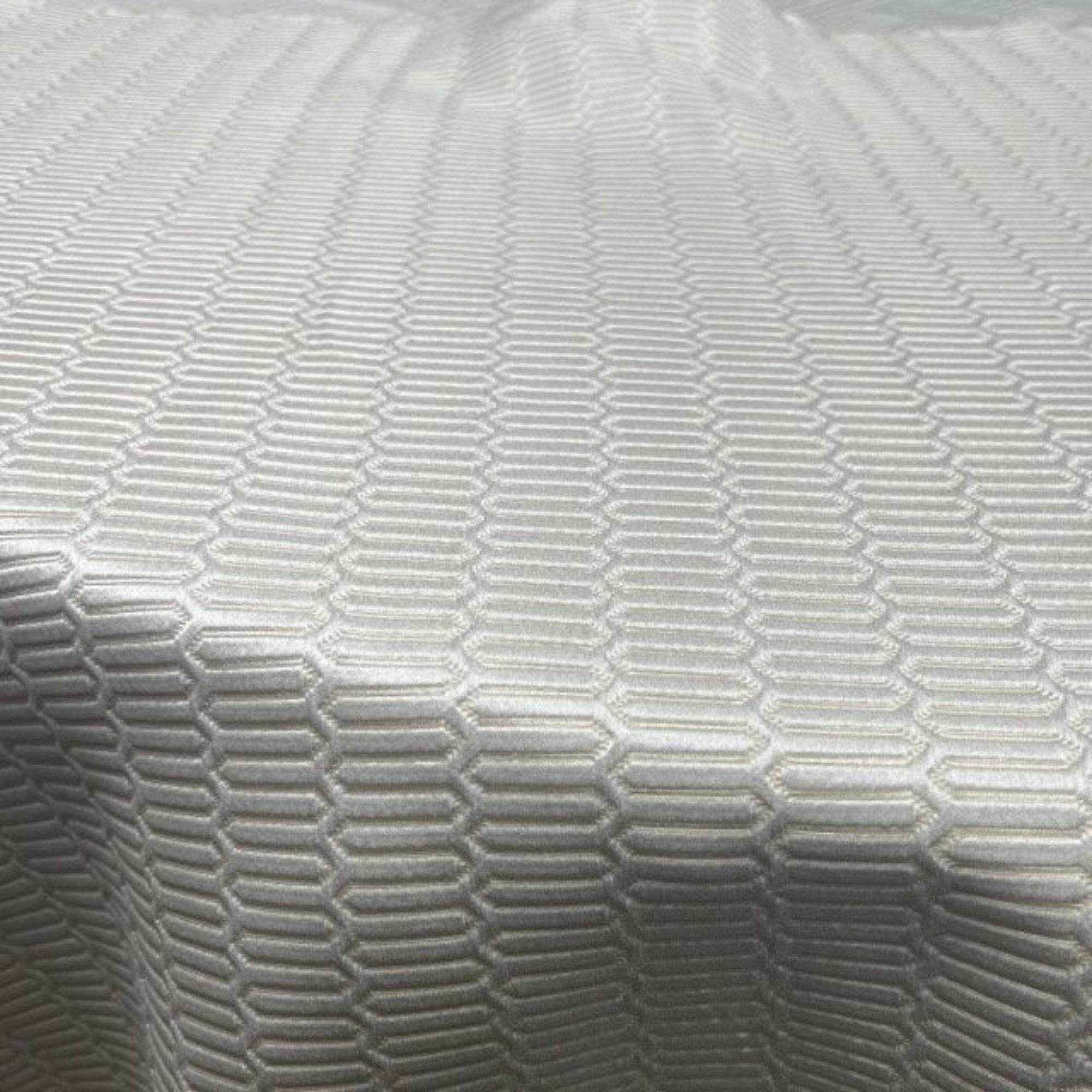 Off White Track Jacquard Fabric by the Yard - 115 Inch Wide