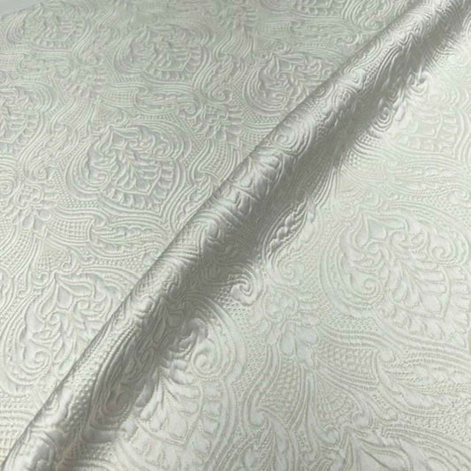 Off White Treasure Jacquard, Quilted Look - Custom Tablecloths