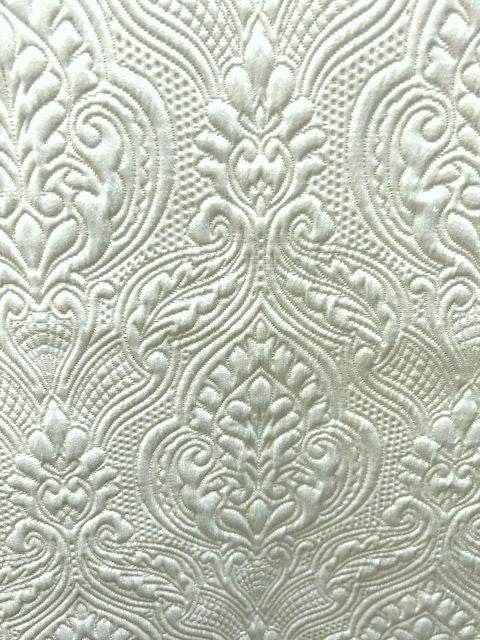 Off White Treasure Jacquard Fabric by the Yard - 115 Inch Wide