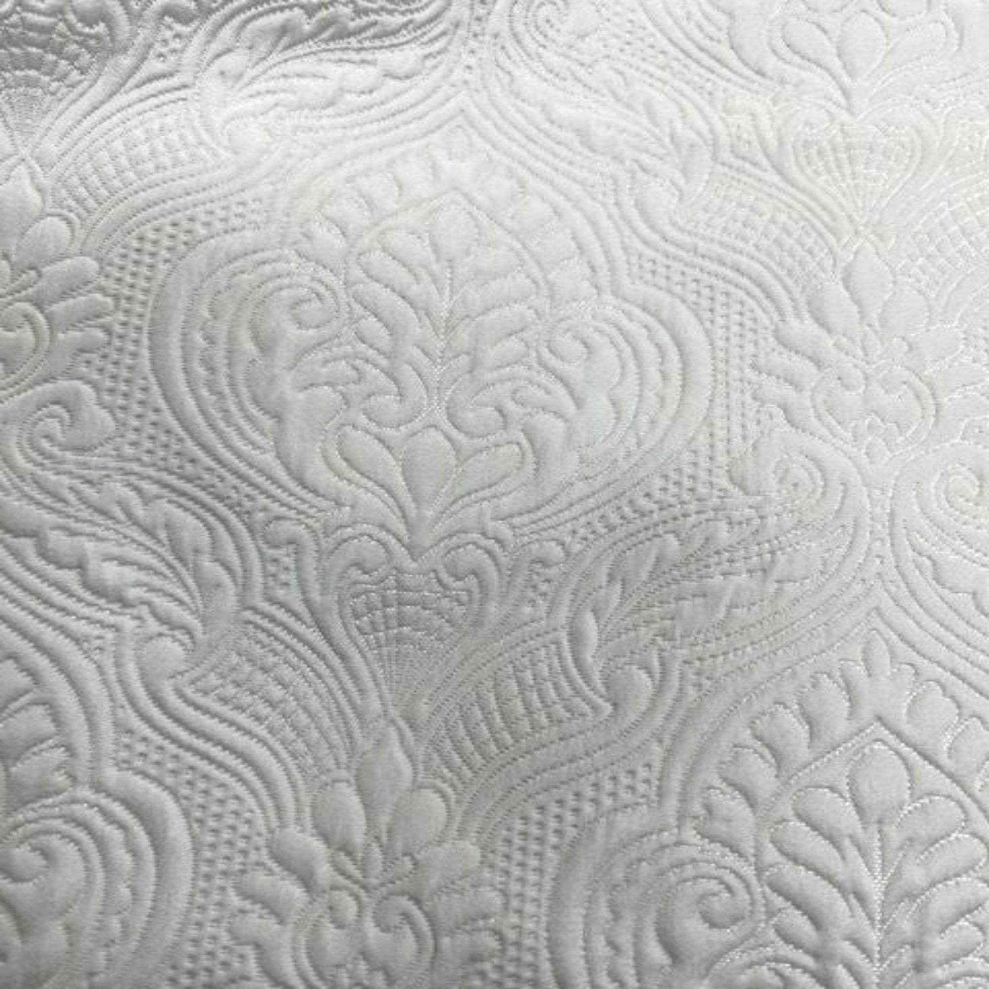 Off White Treasure Jacquard Fabric by the Yard - 115 Inch Wide