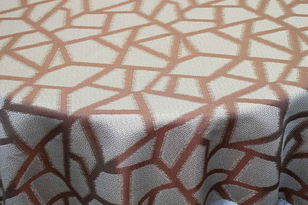 Cinnamon Triangle Metallic Jacquard - Custom Tablecloths