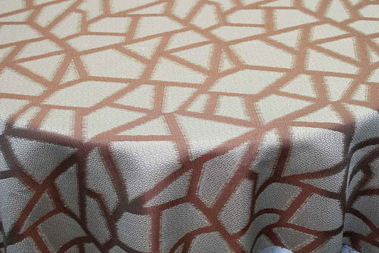 Cinnamon Triangle Metallic Jacquard - Custom Tablecloths