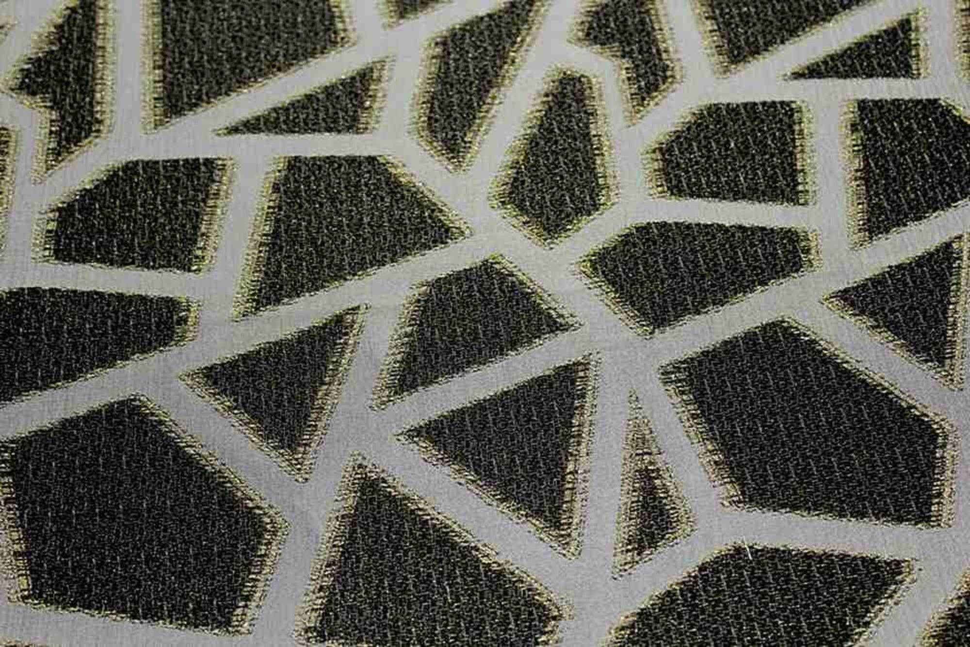 Midnight Triangle Metallic Jacquard Fabric by the Yard - 58 Inch Wide