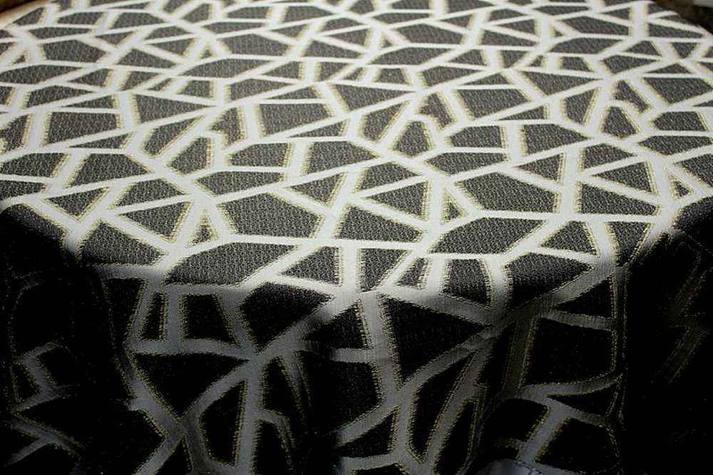 Midnight Triangle Metallic Jacquard - Custom Tablecloths