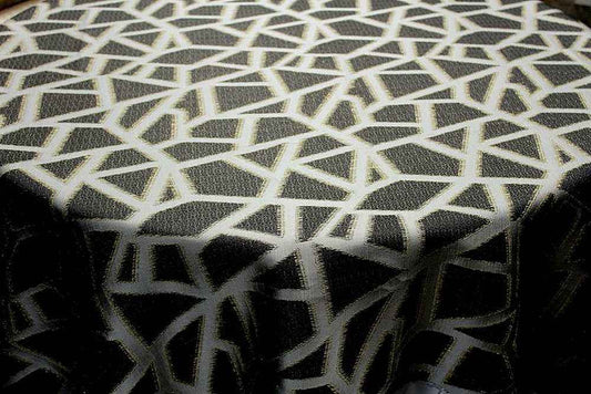 Midnight Triangle Metallic Jacquard - Custom Tablecloths