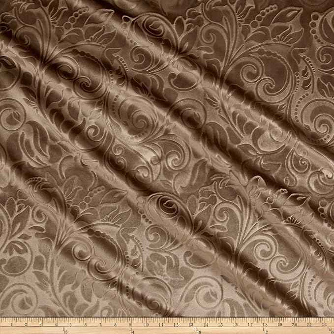 Taupe Brocade Scroll Velvet - Custom Tablecloths